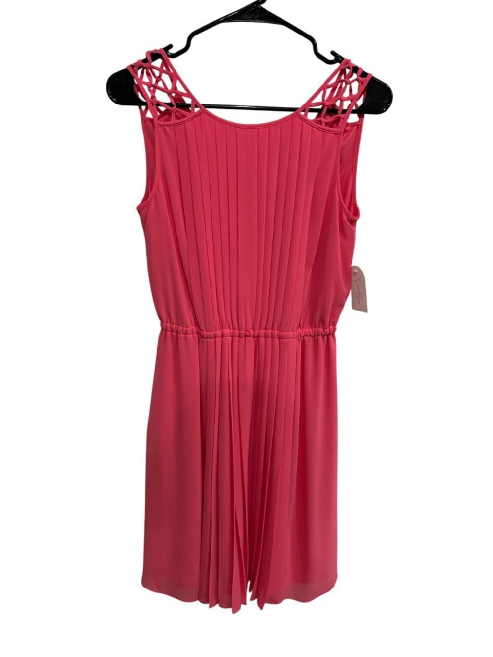 Jessica Simpson 2 Camellia Rose Pleated Lattice Straps Dress Soft Girl NWT